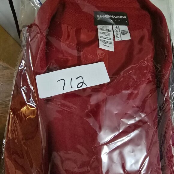 Vintage Harbor Red Wool Blend Blazer Jacket Size old money, elegant classic - Picture 9 of 9